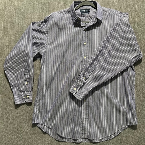 Ralph Lauren Other - Ralph Lauren Yarmouth Mens 16.5 34/35 Blue White Striped Pinpoint Oxford Shirt